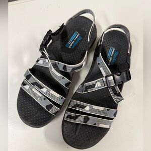 Skechers Monochrome Strappy Sandals